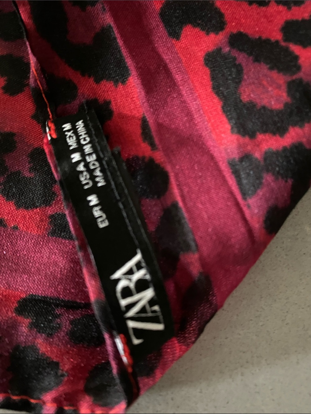 ZARA Burgundy Wine Leopard Animal Print Silk Limited PARIS STORE NWOT Bloggers